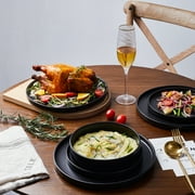 Stone Lain Cecile 12-Piece Dinnerware Set Stoneware, Black