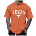 thumbnail image 1 of Tshirts Men Male Fashion Spring Summer Short Sleeved Round Neck Solid Color Mens Shirts Orange XXXL, 1 of 4