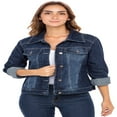 thumbnail image 2 of SKYLINEWEARS Women Denim Jacket Button UP Long Sleeve Ladies Stretch Trucker Jean Jackets, 2 of 5