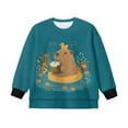thumbnail image 4 of Xoenoiee Capybara Orange Duck Music Note Print Girls Oversized Sweatshirts Crew Neck Long Sleeve Shirts Casual Loose Slit 2025 Fall Outfits Y2K Teen Girls Clothes, 5-6 Years, 4 of 7