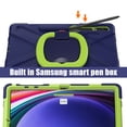 thumbnail image 4 of Case for Samsung Galaxy Tab S10+ Plus/S9+/S9 FE Plus/S8+/S7+ 12.4 inch, 360 Degree Rotating Hand Grip Shockproof Cover with Shoulder Strap, NavyBlue Lime, 4 of 7