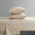 thumbnail image 6 of NY&C Home Kate 3-Piece Sheet Super Soft Two-Tone Geometric Leaf Pattern, Twin XL, Taupe, 6 of 10