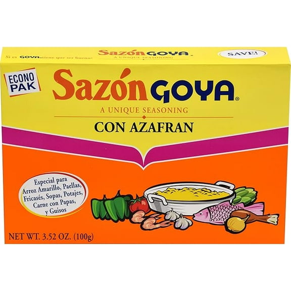 (1 pack) Goya Sazón Seasoning With Azafran, 3.52 Oz