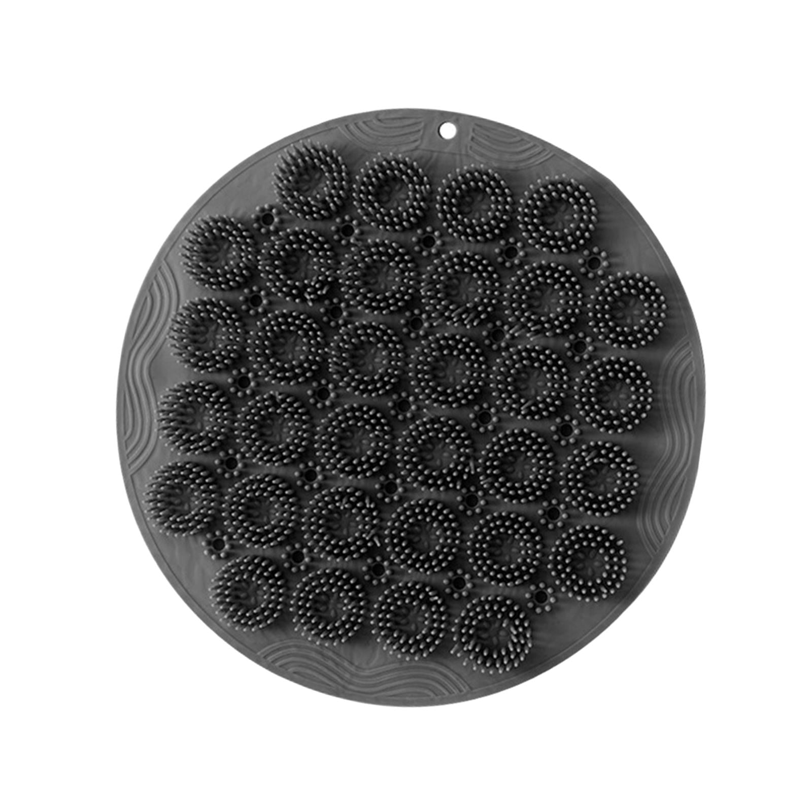 Silicone Shower Foot Back Scrubber Round 11.8inch with Suction Cups