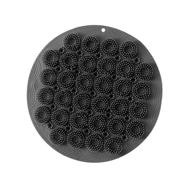 Silicone Shower Foot Back Scrubber Round 11.8inch with Suction Cups