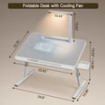 thumbnail image 4 of PHANCIR Adjustable Lap Desk with LED Light, Laptop Desk for Bed with Cooling Fan, Folding Laptop Tray for Work, Study, Reading (Gray), 4 of 7
