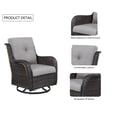 thumbnail image 3 of Gymojoy 5-piece Outdoor Wicker Swivel Rocking Chair Table with Ottoman Grey/Grey, 3 of 5