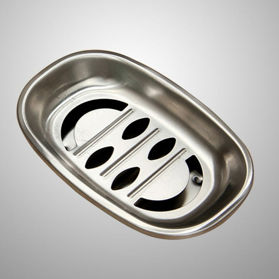 Masteelf Double Layer Stainless Steel Soap Dish Tray Double Draining Soap Box Holder for Shower Bathroom Kitchen (Oval Laugh)