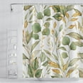 thumbnail image 2 of Green Eucalyptus Leaves Bathroom Shower Curtain Tropical Leaf Nature Plant Shower Curtain Polyester Waterproof Fabric Modern Home Decor Bath Shower Curtain with Hooks, 72x72 Inch, 2 of 6