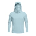 thumbnail image 7 of CCRFTGI Mens Shirts Sun Hoodies with Mask Sun Protection Long Sleeve Rash Guard Shirts Outdoor Hiking Swimming Fishing Lightweight 2026 Summer Shirt Light Blue XXL, 7 of 7