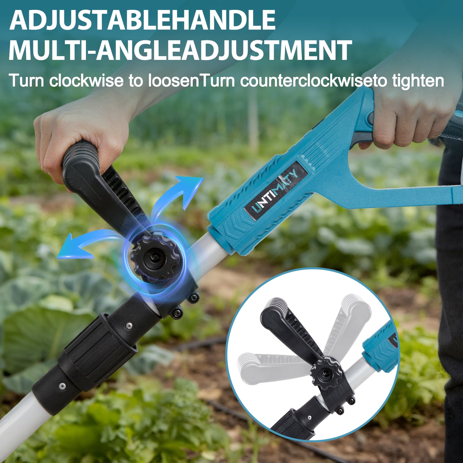 Lznioz Cordless Tiller Cultivator, 21V Electric Garden Tiller with Dual 4.0Ah Batteries, Lightweight Rototiller for Garden Lawn Yard Soil Cultivating