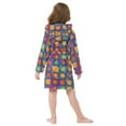 thumbnail image 4 of FORMRS Niños Bathrobe Unisex Hooded Robe Soft Plush Pajamas Sleepwear, Size 2-3T, Colorful Checkered Daisy, 4 of 7
