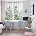 thumbnail image 5 of Wildflower Leaf Kitchen Curtains 63 Inch Length, Green Floral Botanical White Watercolor Grommet Top Bedroom Living Room Curtains, Light Filtering Cafe Curtain Drapes 2 Panels Set 104''x63'', 5 of 9