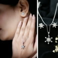 thumbnail image 3 of Rosec Jewels Certified Moissanite Snowflake Necklace and Earring Set for Women - D-VS1 Quality - Gift for Christmas with Jewelry Box, 925 Sterling Silver, 3 of 8