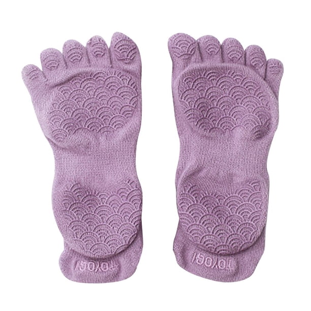 Calcetines de yoga DYNWAVEMX para mujer antideslizantes Morado S