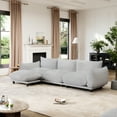 thumbnail image 4 of Indecor Home 99.5" Modular Couches and Sofas, 3 Seater with Ottoman Sectional Sofa L Shaped Couch for Living Room Bedroom, Apartment, Office, Gray, 4 of 11