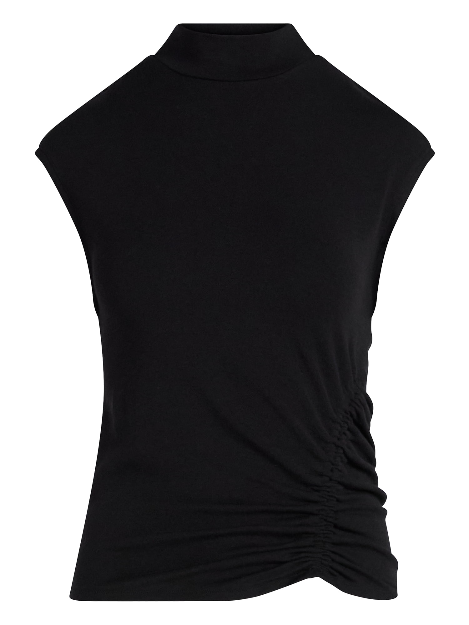 Scoop Women’s Ruched Mock Neck Top, Sizes XS-XXL