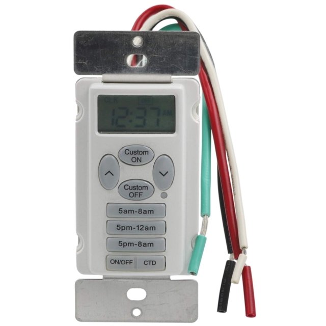 Temporizador Digital de Pared Prime EZ-Set para Interior 15 Amperios Blanco