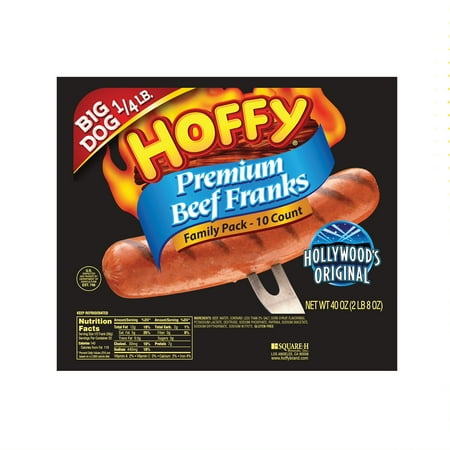 Hoffy Big Dog Beef Franks, 40 oz, 10 Count Refrigerated Package