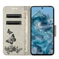 thumbnail image 5 of Mantto Google Pixel 8A Wallet Case, Magnetic Leather Case for Women,3D Emboss Butterfly Card Slots Folio [Kickstand],Soft TPU Protective Flip Cover For Google Pixel 8A, Gray, 5 of 8