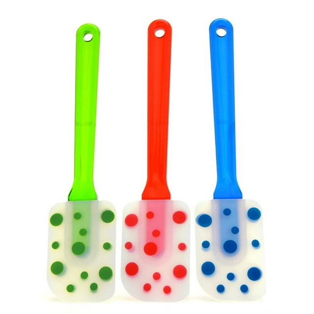 Starfrit - Ensemble de 3 Spatules en Silicone, Résiste à une Chaleur Intense, Motif à Pois