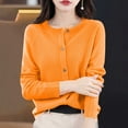 thumbnail image 5 of MXUIKV Crewneck Sweaters for Women Long Sleeve Fall Fashion Fitness Knitted Tunic Stretchy Loose Fitted Womens Blouses Solid Color, 5 of 5