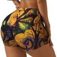thumbnail image 3 of Athletic Shorts for Women, Halloween Vintage Colorful Bat Seam Womens Shorts High Waisted Sport Running Workout Gym, 3 of 8