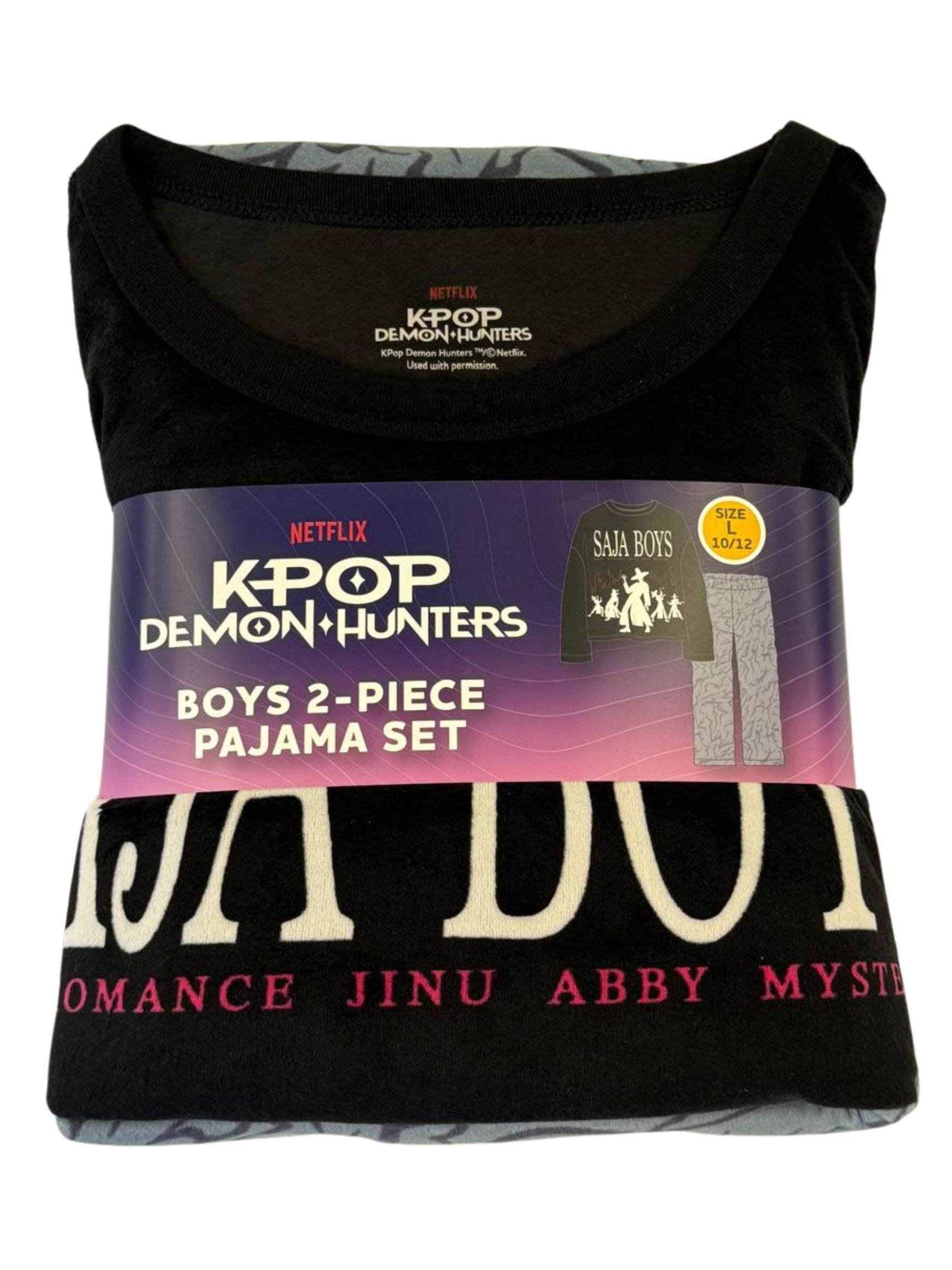 Kpop Demon Hunters Boys Long Sleeve Sleep Top and Pants Pajama Set, 2-Piece, Sizes 4-12