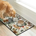 thumbnail image 2 of Retro Floral Pet Mat - Tropical Color Scheme, Waterproof Dog Feeding Mat with Durable Construction, 2 of 5