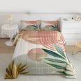 thumbnail image 2 of Manfei Vintage Minimalist Leaves Bedding Comforter Set 2pcs, Retro Mid Century Art Twin Comforter Sets, Geometric Lines Bedding Set, Super Cozy Room Decor, 2 of 8