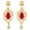 D351 Red, variant on by Touchstone "Hollywood Glamour Oscar Collection " Indian Candy Red Faux Ruby and White Crystals Dazzling Bridal Jewelry Chandelier Earrings For Women In Gold Tone.