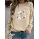 thumbnail image 2 of Sudadera Con Estampado De Fantasmas De Halloween, Sudadera Informal De Manga Larga Con Cuello Redondo, Ropa De Mujer, 2 of 4