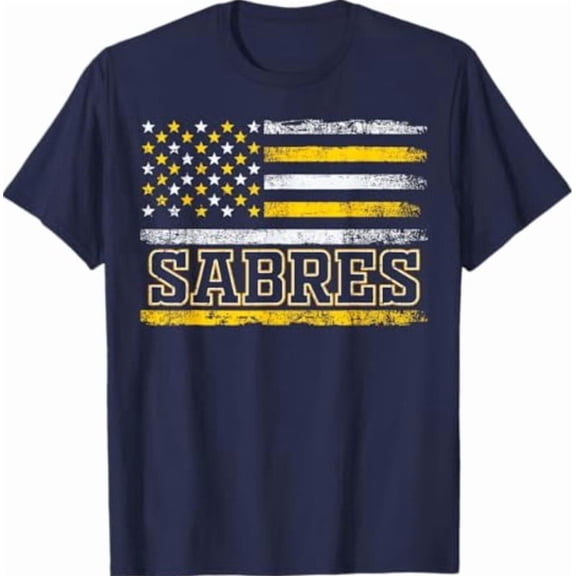 Vintage Sabres US Flag Retro Sports T-Shirt