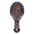 thumbnail image 1 of Nerien Espejo de Mano Vintage Espejo de Maquillaje de tocador Espejo de Mano Antiguo de Pavo Real Plegable de Viaje Espejo de Mango en Relieve Ajustable portátil Espejo Decorativo Ovalado de Metal Esp, 1 of 2