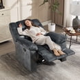 thumbnail image 4 of Bonzy Home Gray Manual Recliner Single Sofa Chair, Wide Backrest with Overstuffed Padded Headrest,Gray, 4 of 7