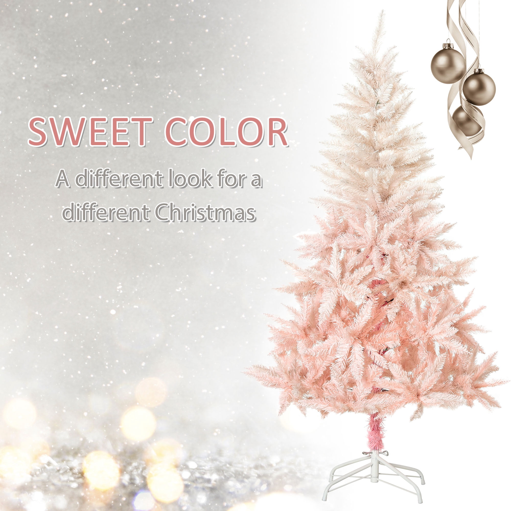 7ft Unlit Full Christmas Tree 1000 Tips Auto-Open Branches Flame Retardant Indoor Decor