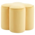 thumbnail image 5 of Zesthouse 18.5″ Velvet Fabric Ottoman, Modern Ottoman Coffee Table for Living Room, Flower Shaped Foot Stools, Upholstered Footrest Stool for Couch, Yellow, 5 of 8