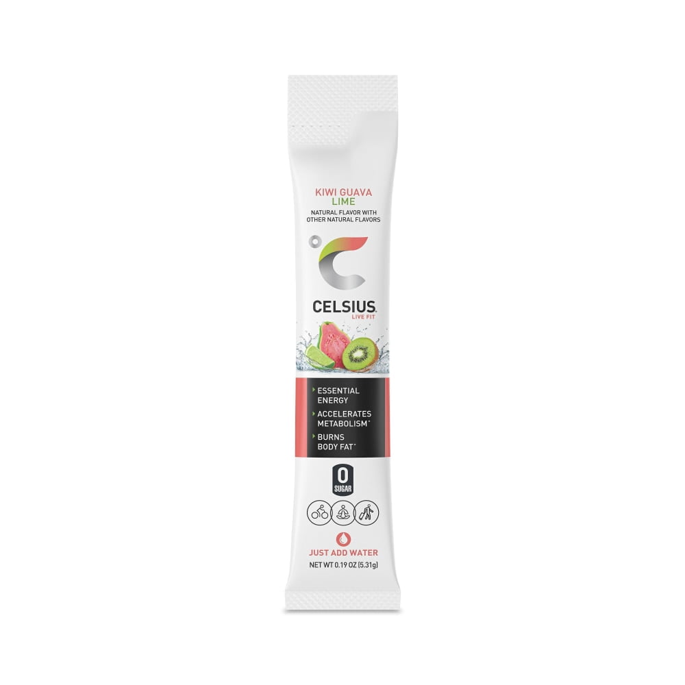 CELSIUS Zero Sugar Kiwi Guava Lime Energy Drink Mix Packets 14 Count - 3 Pack