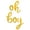 Gold, variant on Cursive Script Letter Balloons - OH BOY 16" Inch Alphabet Letters Foil Mylar Balloon Baby Shower Party Banner (Gold)