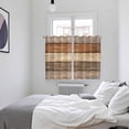 thumbnail image 3 of Farmhouse Beige Brown Kitchen Curtains Window Panels, Vintage Wooden Striped Insulated Window Treatment Curtain, Grommet Curtains for Bedroom/Living Room/Bathroom, 2 Piece 52"Wx63"L, 3 of 8