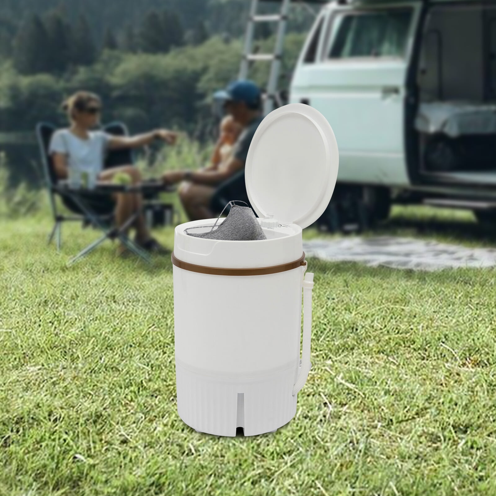 Portable Mini Washing Machine Washer with Drainage Basket Multi-Functional White For Washing Close-Fitting Clothes, Baby Clothes, Towels