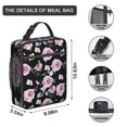 thumbnail image 3 of Peony Insulated Lunch Box Women Reusable Lunch Bag with Side Pocket Lunchbox Work Travel, 3 of 6