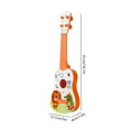thumbnail image 3 of Orange Animal Print Ukulele Guitar, 16.1-Inch Large Beginner Musical Toy with 4 Nylon Strings, Educational Instrument for Home & Travel, 3 of 7