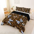 thumbnail image 2 of Manfei Blue Bowknot Full Size Comforter Sets 3 Pieces for Teens Female,Kids Girls Animal Cheetah Print Bedding Sets,Black Reversible,Breathable Home Decor, 2 of 6