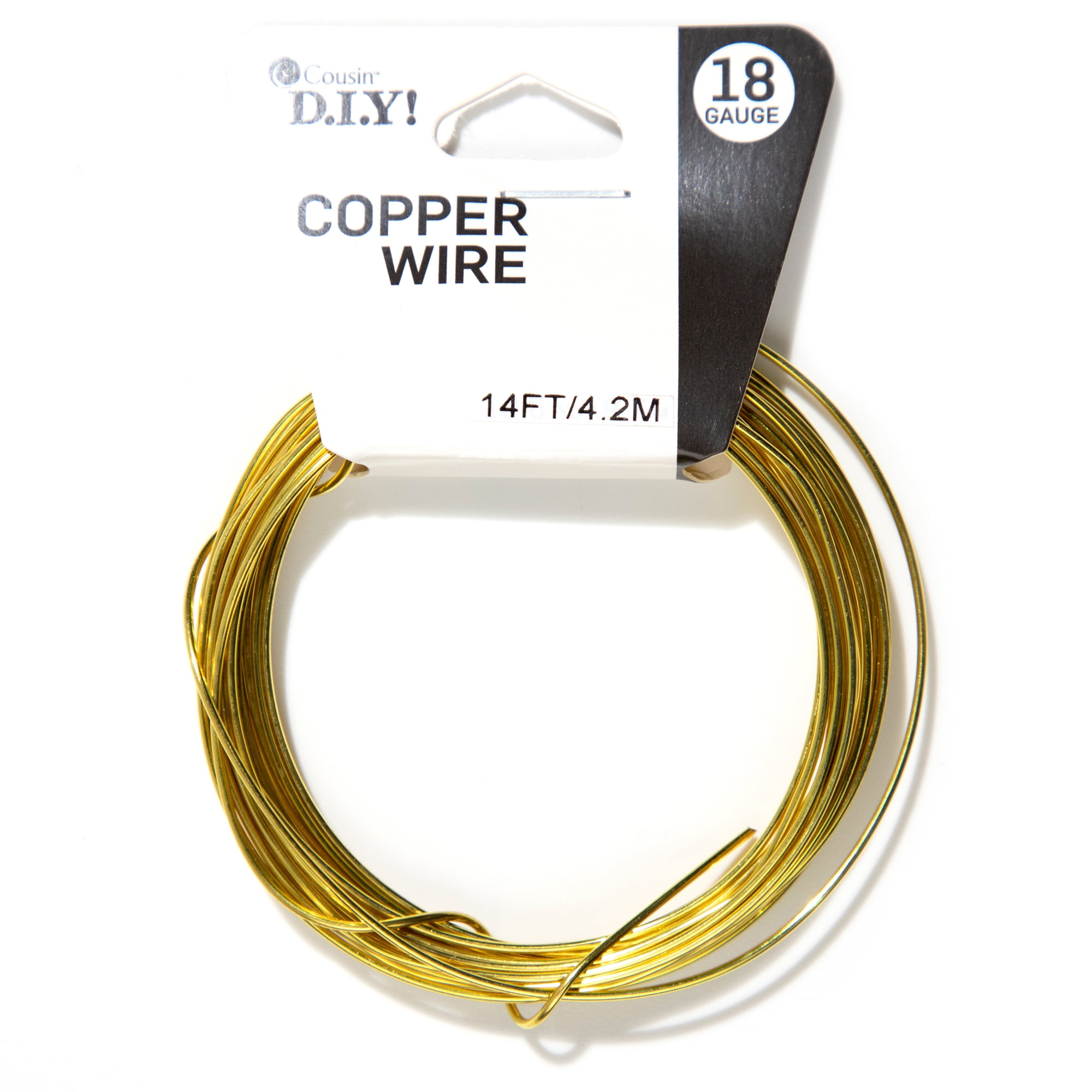 (2 pack) Cousin DIY Coated Copper Wire, Gold Finish, 18 Gauge, 14 ft Roll