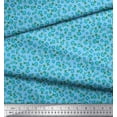 thumbnail image 3 of Soimoi Blue Poly Georgette Fabric Leaves & Floral Artistic Printed Fabric 1 Yard 42 Inch Wide, 3 of 5