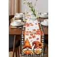 thumbnail image 2 of Thanksgiving Gnomes Pumpkins Burlap Cotton Table Runner 13x36 Inches Short, Fall Sunflowers Maple Retro Plaid Farmhouse Table Runners, Outdoor Dining Tablecloths Decor for Baby Shower/Party/Wedding, 2 of 6