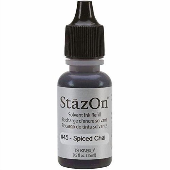 Tsukineko StazOn Midi Ink Refill .5oz-Spiced Chai