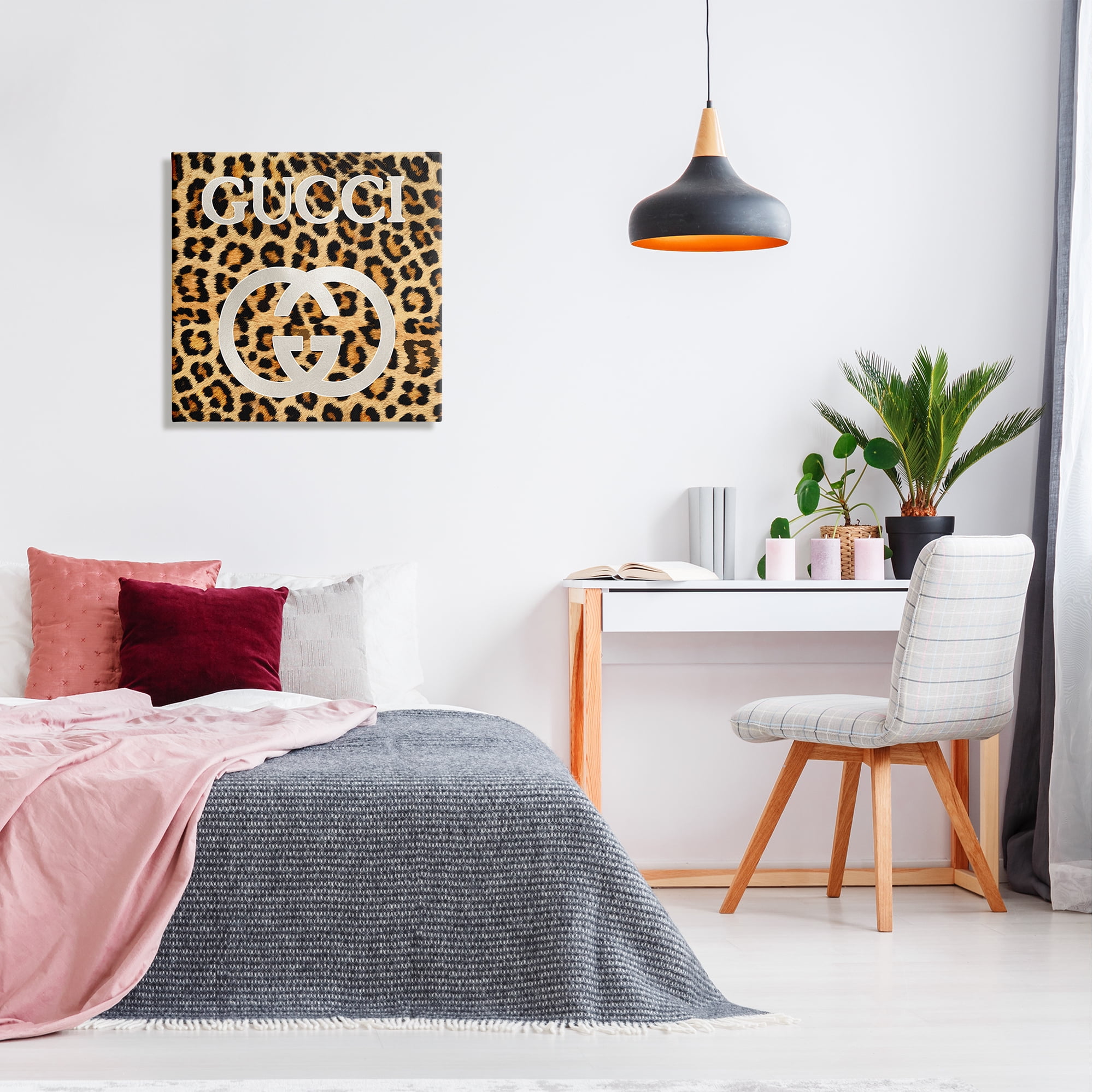 Stupell Industries Trendy Glam Leopard Spots Beauty & Fashion Painting Gallery Wrapped Canvas Print Wall Art, 24 x 24