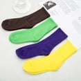 thumbnail image 3 of DODOING Women's Solid Anti-Skid Soft Colorful Patterned Thicken Foot Bed Crew Socks, 2-Pair Pack, 3 of 3